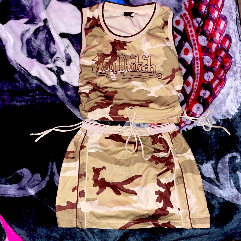 Von Dutch camo two piece set